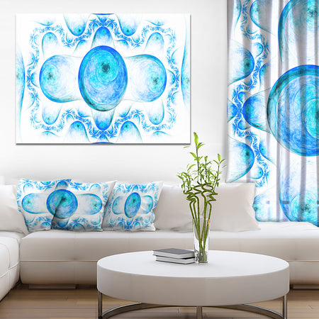 Blue Exotic Fractal Pattern - Abstract Art on Canvas