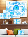 Blue Exotic Fractal Pattern - Abstract Art on Canvas