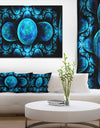 Blue Exotic Pattern on Black - Abstract Art on Canvas