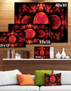 Red Exotic Fractal Pattern - Abstract Art on Canvas