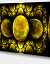 Yellow Exotic Fractal Pattern - Abstract Art on Canvas