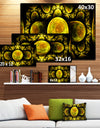 Yellow Exotic Fractal Pattern - Abstract Art on Canvas