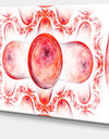 Red Exotic Pattern on White - Abstract Art on Canvas