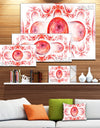 Red Exotic Pattern on White - Abstract Art on Canvas