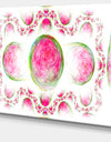 Pink Exotic Pattern on White - Abstract Art on Canvas