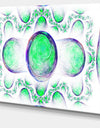 Green Exotic Pattern on White - Abstract Art on Canvas