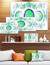 Green Exotic Pattern on White - Abstract Art on Canvas