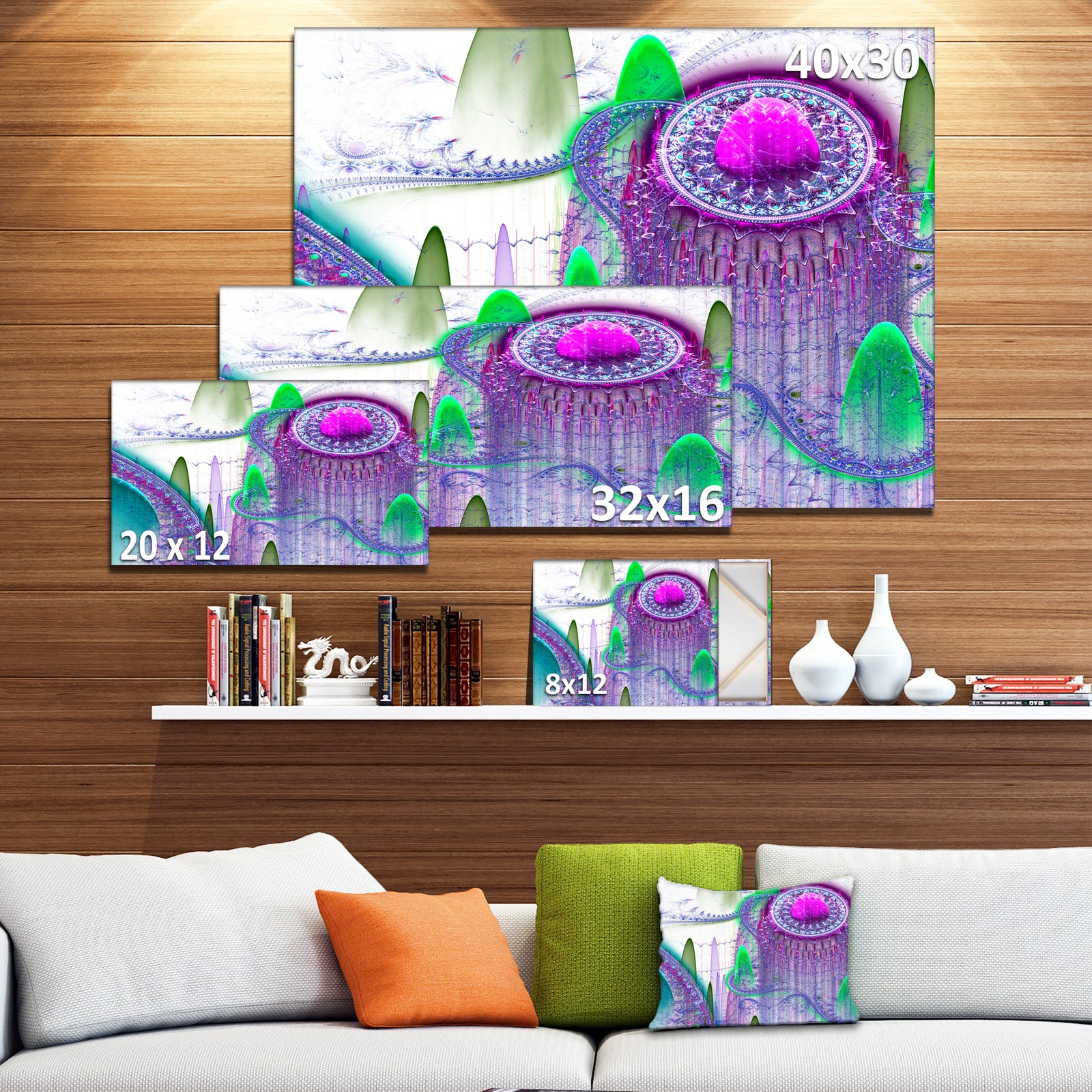 Purple Fractal Infinite World - Abstract Art on Canvas
