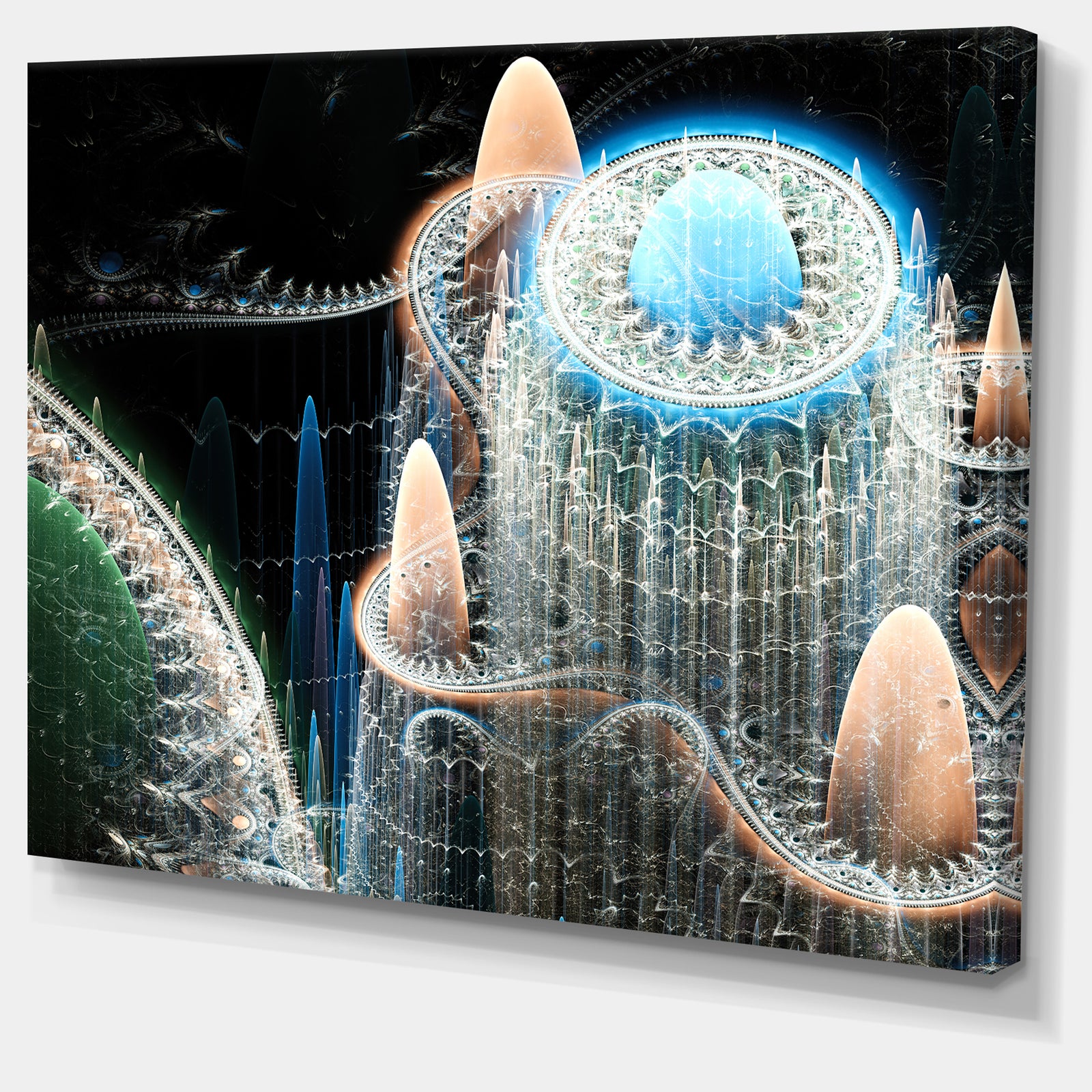 Blue Fractal Infinite World - Abstract Art on Canvas