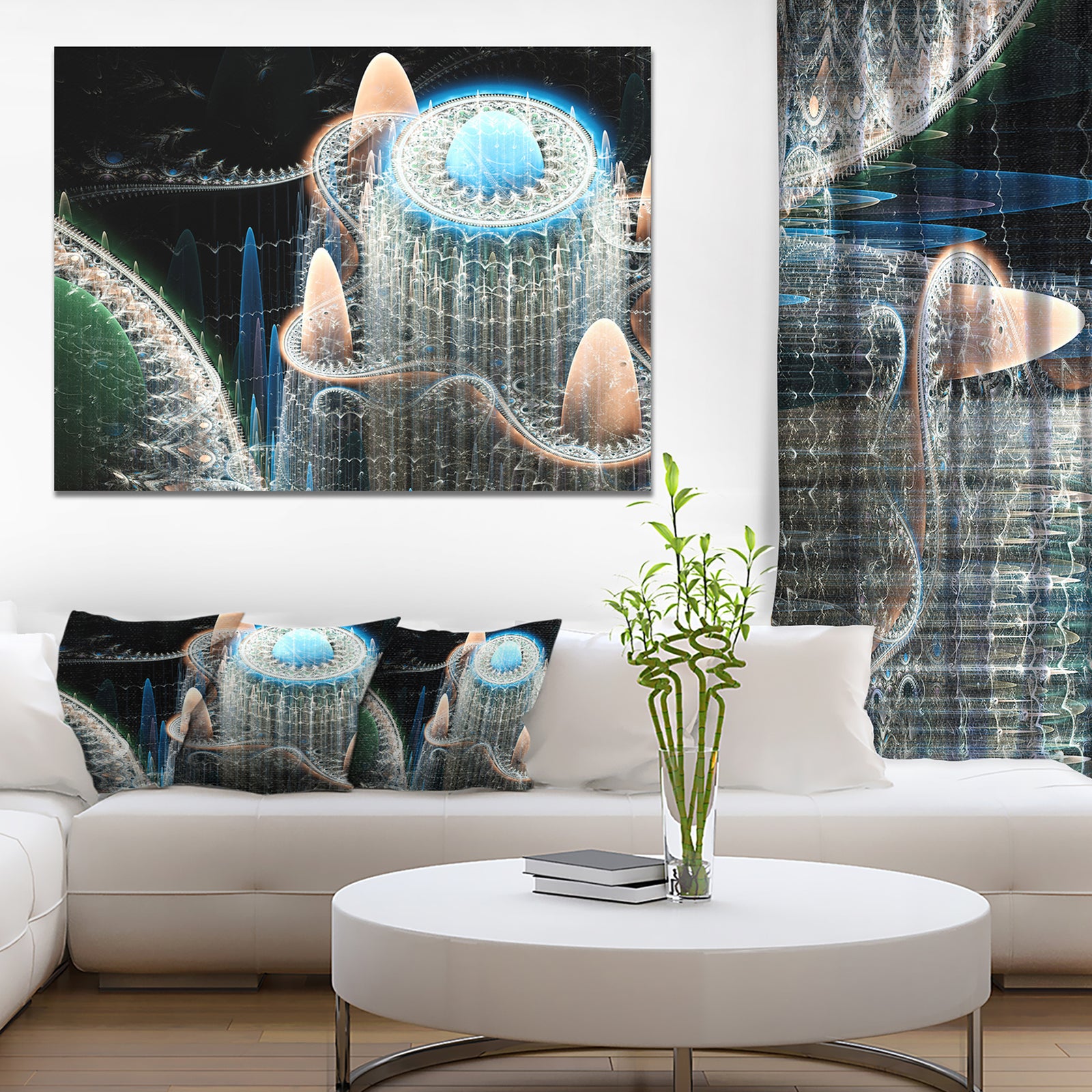 Blue Fractal Infinite World - Abstract Art on Canvas