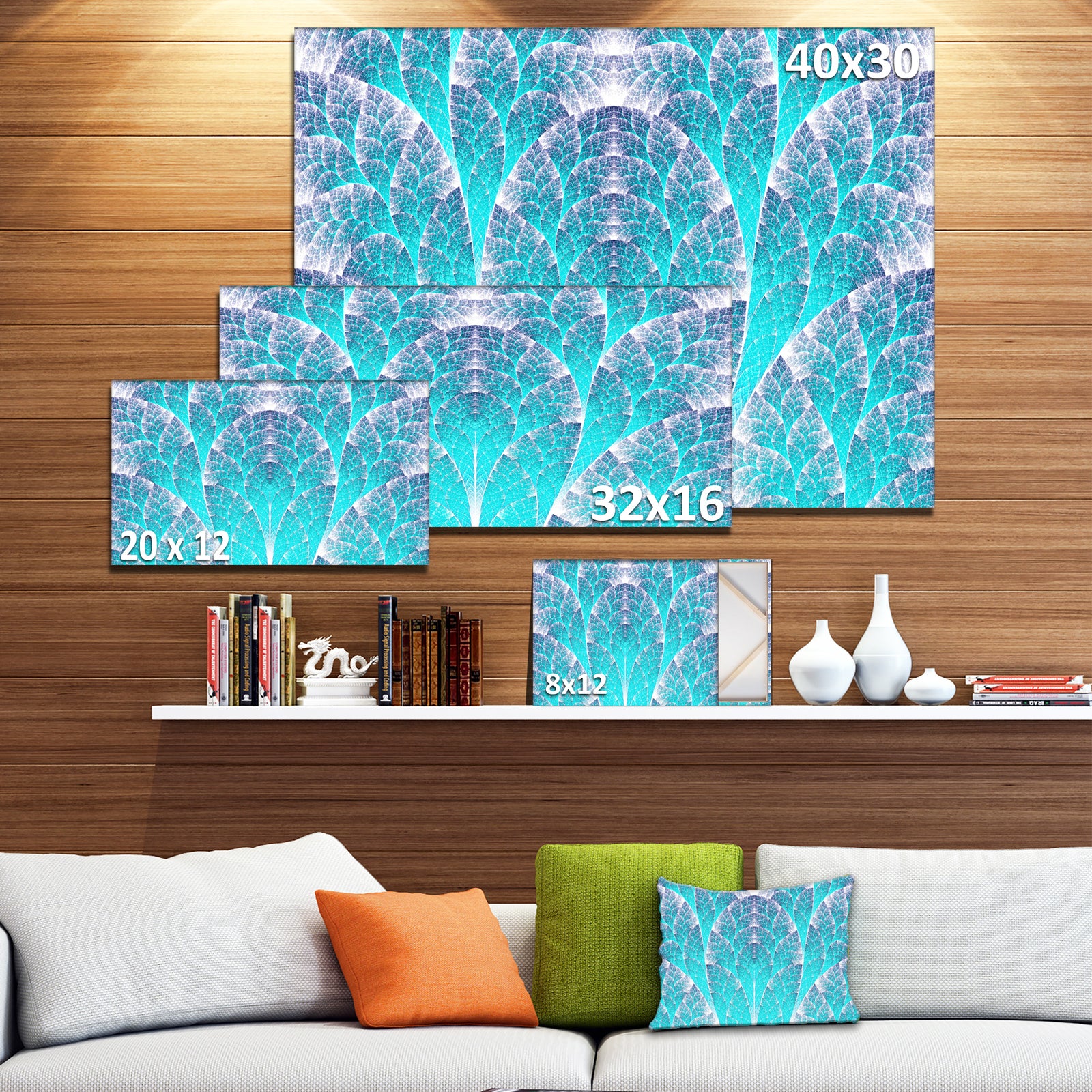 Exotic Blue Biological Organism - Abstract Art on Canvas