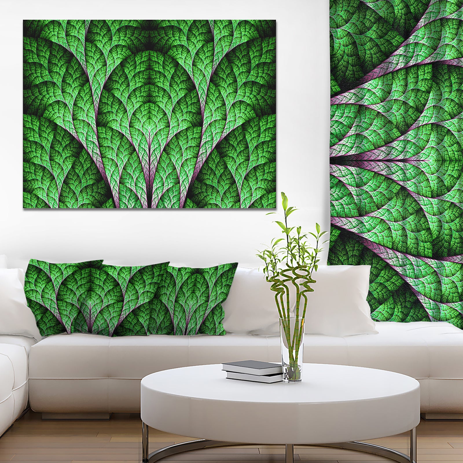 Exotic Green Biological Organism - Abstract Art on Canvas