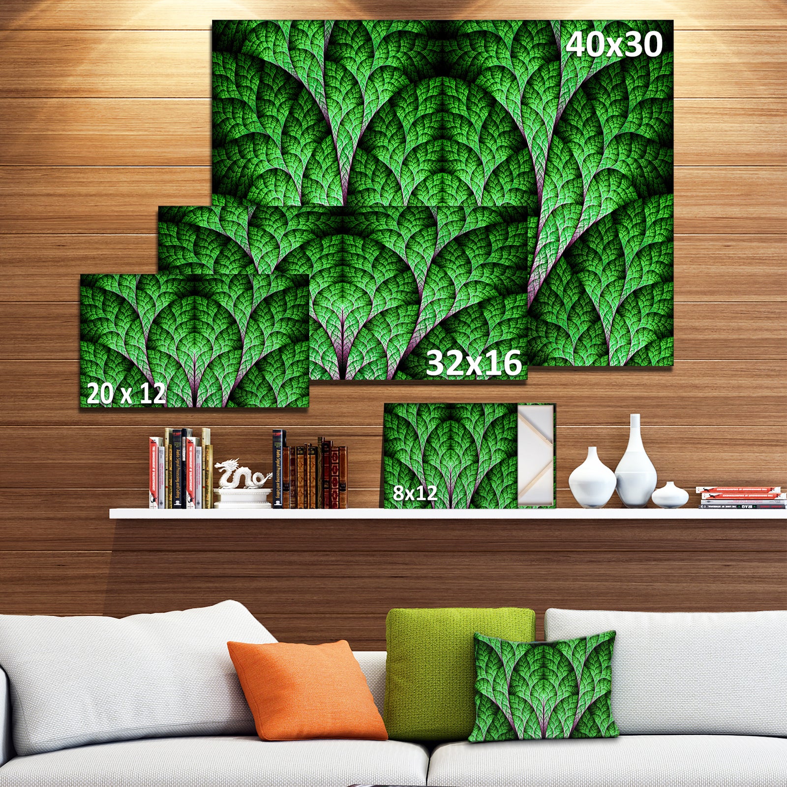Exotic Green Biological Organism - Abstract Art on Canvas