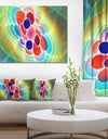 Red Blue Fractal Virus Design - Abstract Art on Canvas