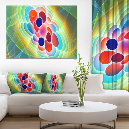 Red Blue Fractal Virus Design - Abstract Art on Canvas