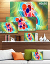 Red Blue Fractal Virus Design - Abstract Art on Canvas