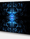 Blue Butterfly Pattern on Black - Abstract Art on Canvas