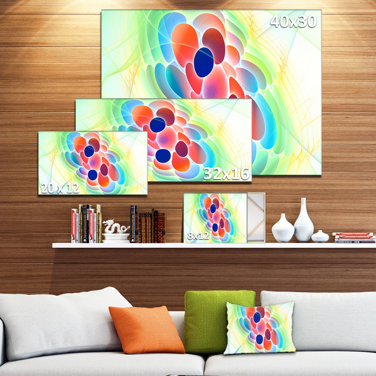 Fractal Virus under Microscope - Extra Large Abstract Canvas Art Print Canvas
