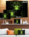 Green Butterfly Pattern on Black - Extra Large Abstract Canvas Art Print Canvas