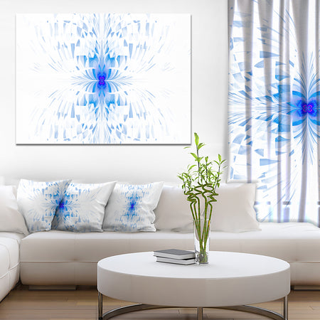 Blue Butterfly Outline on White - Extra Large Abstract Canvas Art Print Canvas