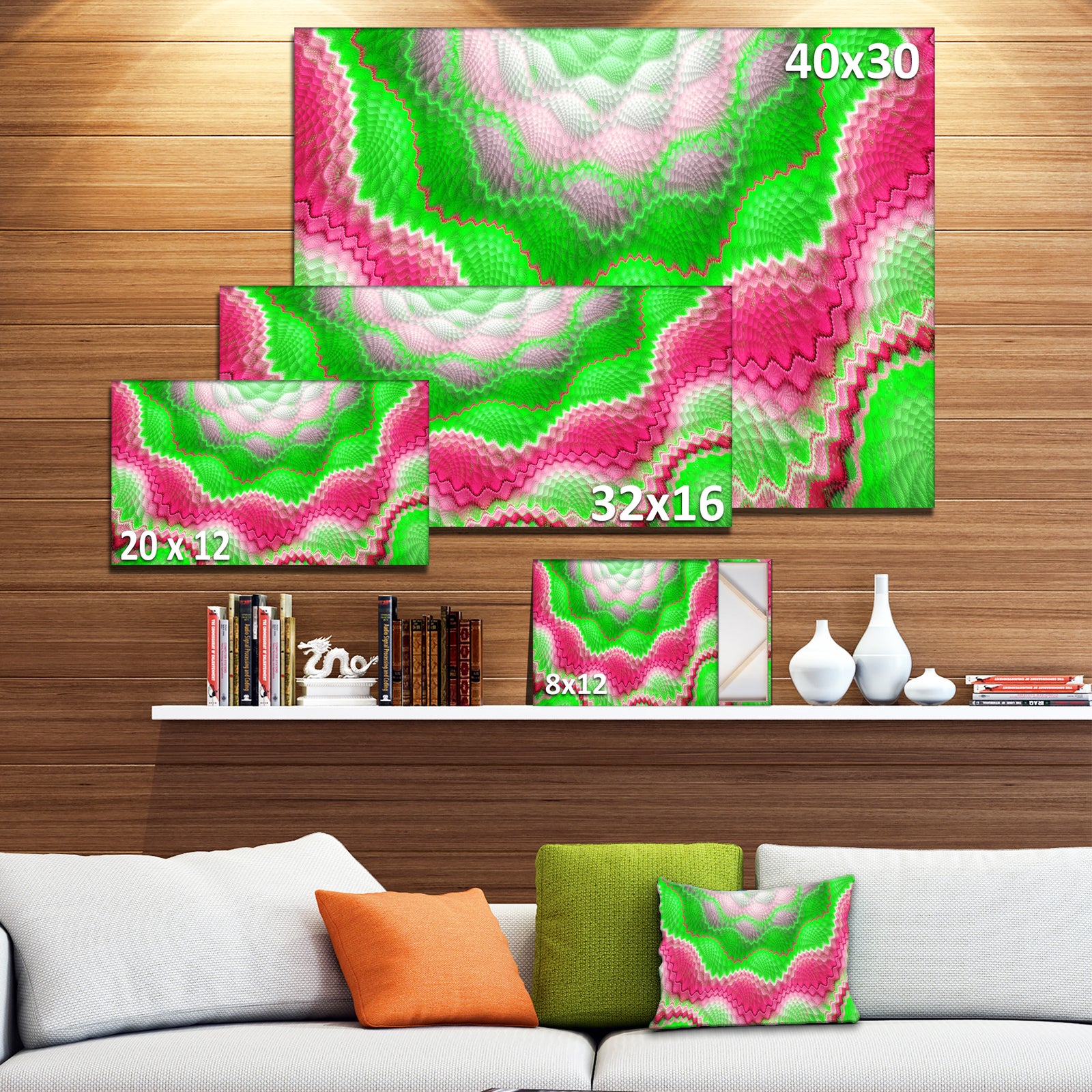 Snake Skin Exotic Flower - Extra Large Abstract Canvas Art Print Canvas
