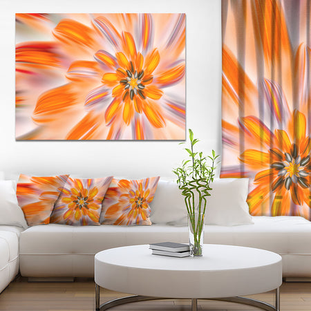 Dance of Fractal Yellow Petals - Extra Large Abstract Canvas Art Print Canvas