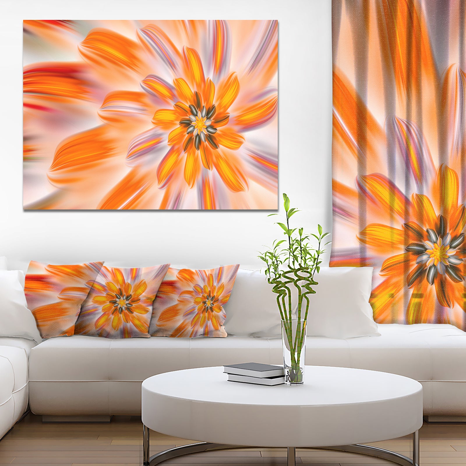 Dance of Fractal Yellow Petals - Extra Large Abstract Canvas Art Print Canvas