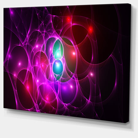 Pink Glowing Bubbles Time - Extra Large Abstract Canvas Art Print Canvas