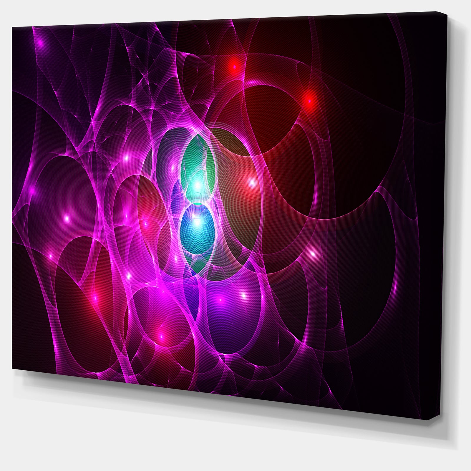 Pink Glowing Bubbles Time - Extra Large Abstract Canvas Art Print Canvas