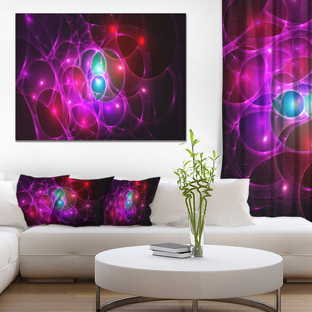 Pink Glowing Bubbles Time - Extra Large Abstract Canvas Art Print Canvas