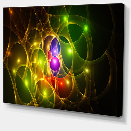 Glowing Fractal Underwater World - Extra Large Abstract Canvas Art Print Canvas
