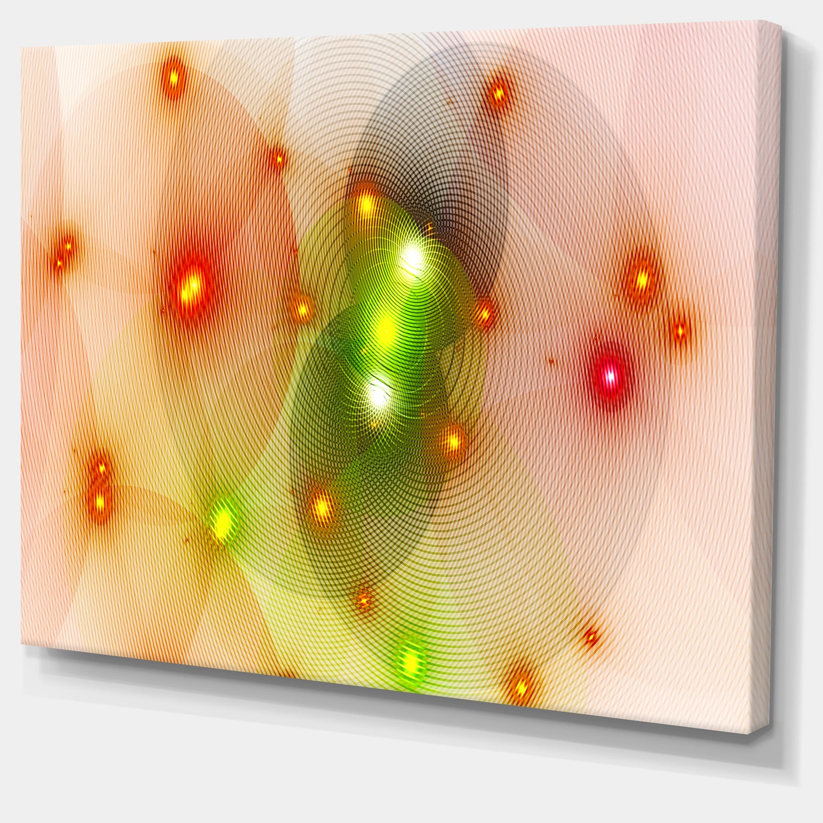 Orange Fractal Lights in Fog - Extra Large Abstract Canvas Art Print Canvas