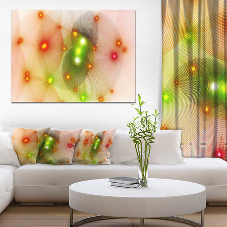 Orange Fractal Lights in Fog - Extra Large Abstract Canvas Art Print Canvas