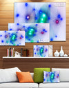 Blue Fractal Lights in Fog - Extra Large Abstract Canvas Art Print Canvas