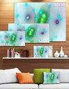 Green Fractal Lights in Fog - Extra Large Abstract Canvas Art Print Canvas