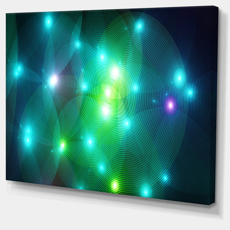 Multi-Color Fractal Lights in Fog - Extra Large Abstract Canvas Art Print Canvas