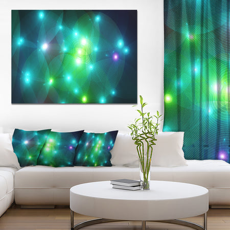 Multi-Color Fractal Lights in Fog - Extra Large Abstract Canvas Art Print Canvas
