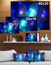 Dark Blue Fractal Lights in Fog - Extra Large Abstract Canvas Art Print Canvas