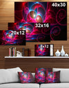 Pink Curly Spiral on Black - Extra Large Abstract Canvas Wall Art