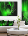 Green Galactic Nebula on Black - Extra Large Abstract Canvas Wall Art