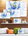 Blue Colored Curly Spiral - Extra Large Abstract Canvas Wall Art