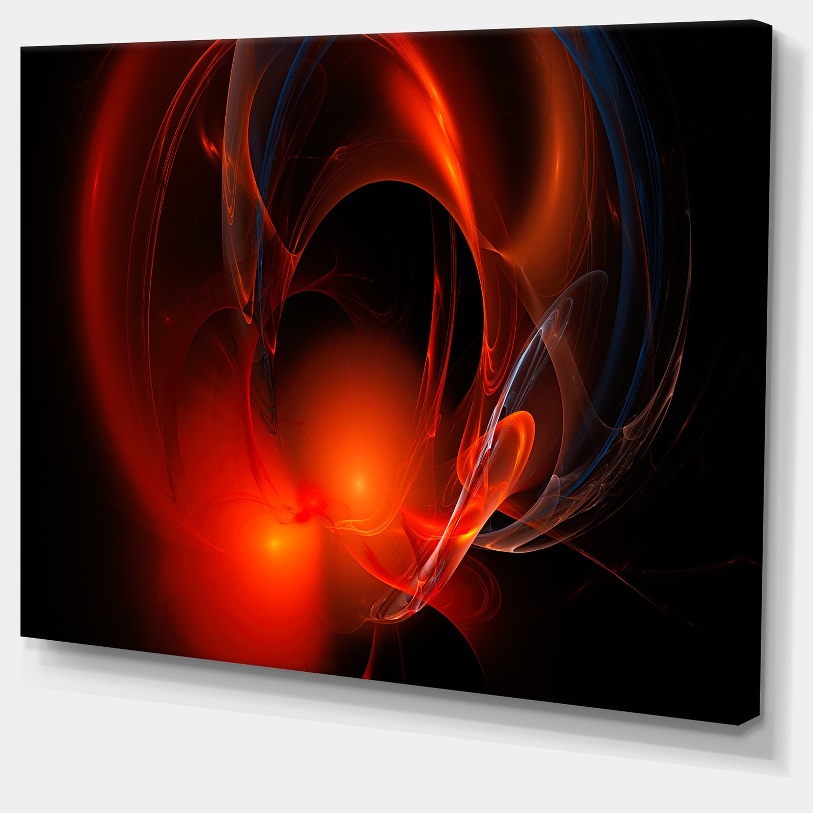 Red Galactic Nebula on Black - Extra Large Abstract Canvas Wall Art