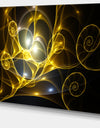 Golden Curly Spiral on Black - Extra Large Abstract Canvas Wall Art