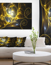 Golden Curly Spiral on Black - Extra Large Abstract Canvas Wall Art