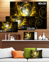 Golden Curly Spiral on Black - Extra Large Abstract Canvas Wall Art