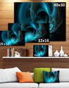 Blue Fractal Galactic Nebula - Extra Large Abstract Canvas Wall Art