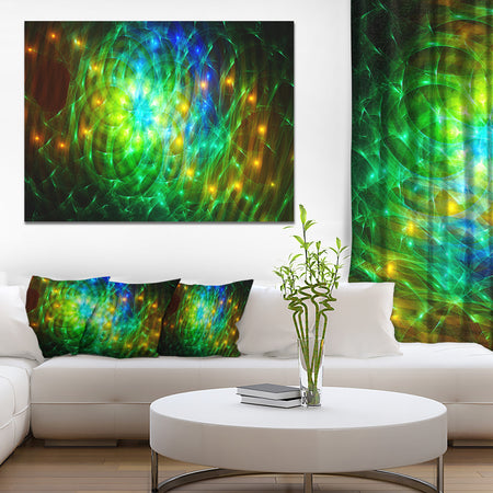 Green Fractal Symphony of Colors - Extra Large Abstract Canvas Wall Art