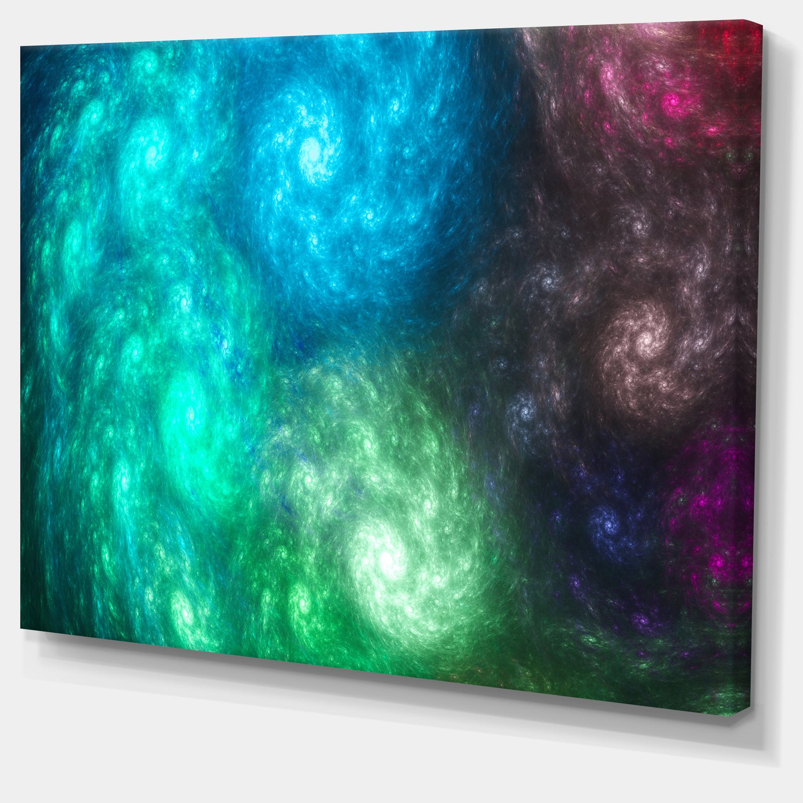 Colorful Rotating Fractal Galaxies - Extra Large Abstract Canvas Wall Art