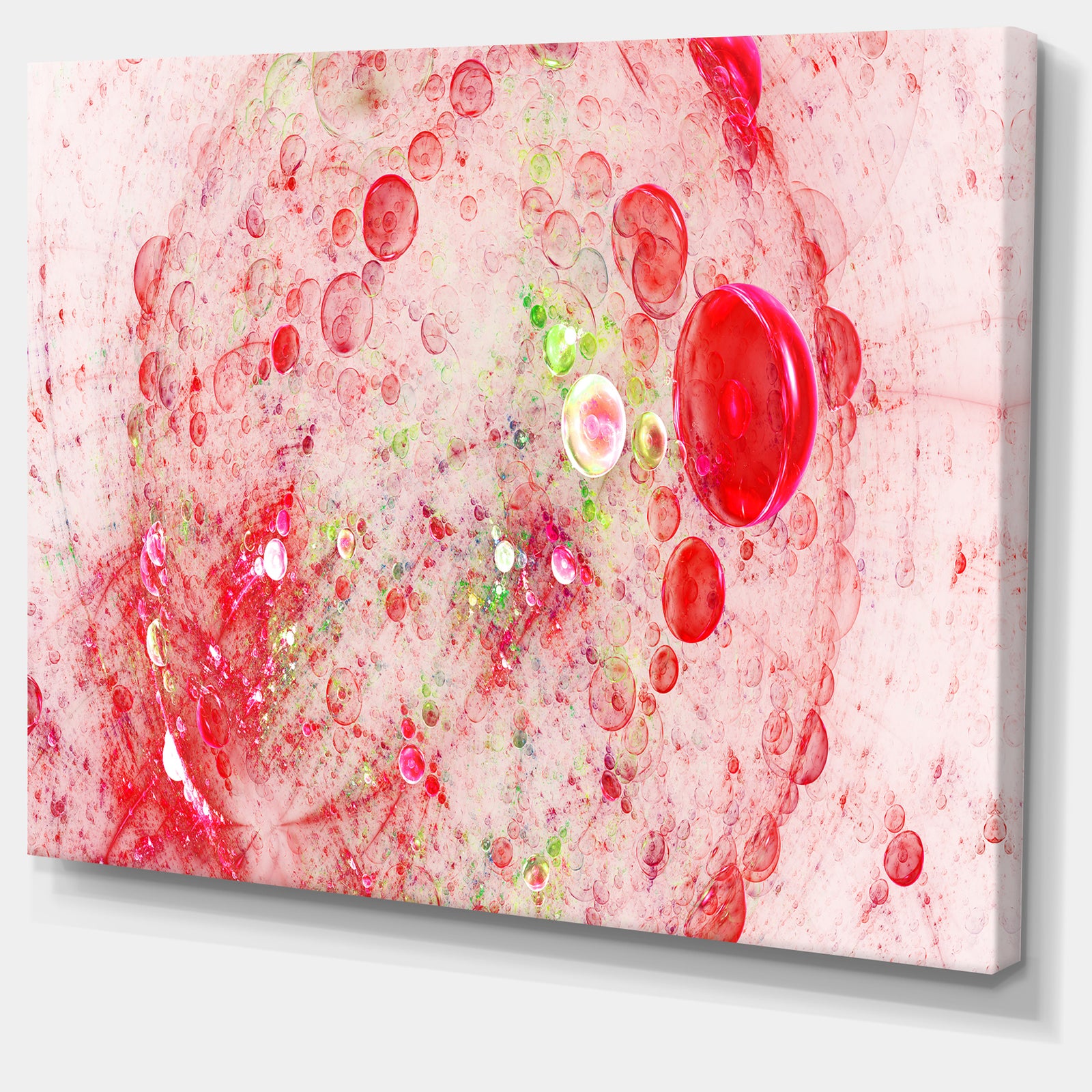 Red Fractal Planet of Bubbles - Extra Large Abstract Canvas Wall Art
