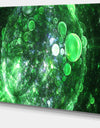 Green Fractal Planet of Bubbles - Extra Large Abstract Canvas Wall Art